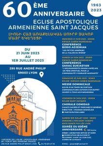 Evênements pour le soixantième anniversaire de l'église apostolique arménienne de Lyon